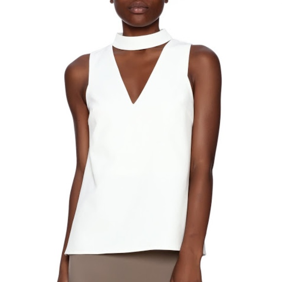Nordstrom Tops - L'atiste White Choker Top with back zipper detail